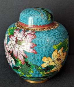 lot 47 image: Vintage Cloisonn Ginger Jar