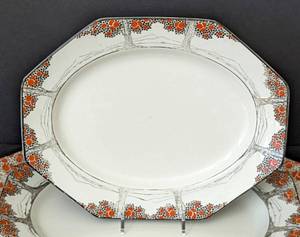 lot 71 image: Crown Ducal Orange Blossom Serving Plate Set