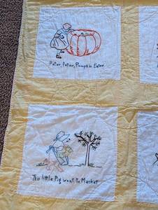 lot 86 image: Vintage Embroidered Baby Quilt