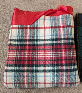 lot 91 image: Vintage Plaid Wool Blankets