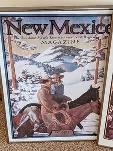 lot 94 image: Three Framed New Mexico Magazine Prints