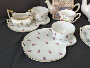 lot 126 image: Assorted Vintage Porcelain Teapots and Teacups