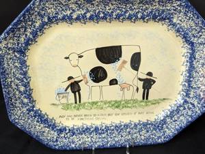 lot 135 image: Vintage Ceramic Pitcher Set and Molly Davis Cow Platter