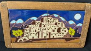 lot 139 image: Pair of Southwestern Painted Ceramic Tiles