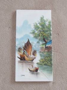 lot 85 image: Asian Canvas art  Wong