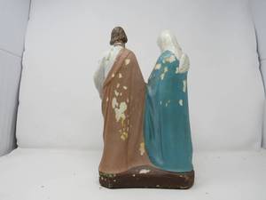 lot 94 image: Bring Faith and Peace to Your Home Vintage Italian Plaster Holy Family Statue (12)