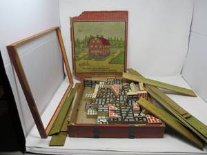 lot 103 image: 2 Different Vintage Era childrens toys The Embossing Companys Barn Building Blocks 1950  1970s Playschool