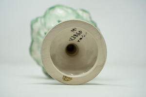 lot 33 image: Vintage Floral vase  green & white--6  Italy