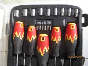 lot 17 image: Flame Design Screwdriver and Bit Set with Case