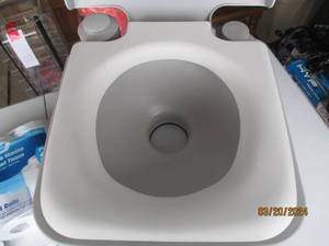 lot 45 image: Portable Camping Toilet with RV Toilet Tissue and Porta-Pak Deodorizer