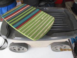 lot 48 image: Rolling Plastic Storage Tote with Foam Lid