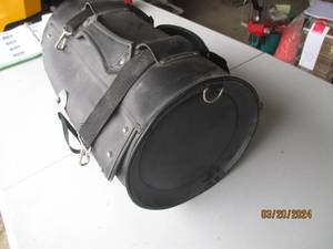 lot 57 image: Black Leather Motorcycle Saddlebag with Reinforced Handle