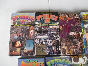 lot 60 image: Collection of Vintage Sturgis Motorcycle Rally & Mud Wars VHS Tapes