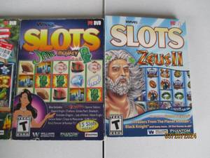 lot 73 image: WMS Slots PC DVD Game Set - 3 Titles (Quest for the Fountain, Jade Monkey, Zeus II)