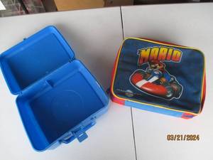 lot 111 image: Vintage Mario Themed Lunchbox Duo