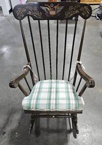 lot 8 image: VTG Lock 1776 Spindle Back Rocking Chair