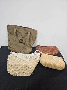 lot 239 image: 3 Woven Hand Bags and 1 Tote