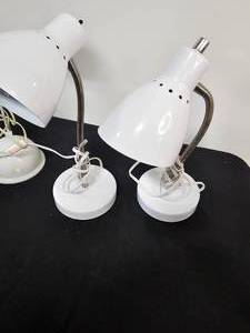 lot 243 image: 3 White Desk Lamps - untested