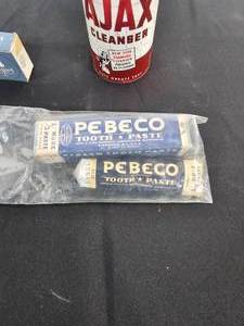 lot 260 image: VTG Cleaners and Milk Glass Deodorant Containers - MUM container is empty