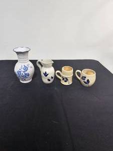 lot 261 image: Williamsburg Pottery - Tall Jug, Short Jug, Vase and Mug