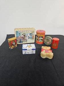 lot 190 image: VTG Tins - Bear Shaped, Animal Crackers, La Trinitaine and More