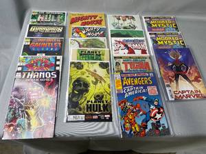 lot 87 image: Lot of The Incredible Hulk, Guardians of the Galaxy, Captain Planet, Thanos, The Infinity Gauntlet, The Planet Hulk, Tigra, The Avengers, Spiderman & Mighty Mouse Comics