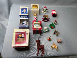 lot 113 image: Lot of Peanuts Hallmark Christmas Tree Ornaments Inc Snoopy & Woodstock & More