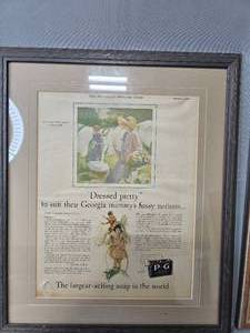 lot 125 image: VTG Framed Advertisements from 1928 - Proctor & Gamble and Ivory