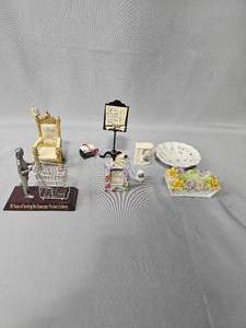 lot 134 image: Various Porcelain & Home Decor Lot Inc Throne & Music Stand, Mini Frame & Coffee Maker