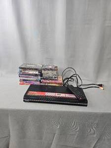 lot 210 image: Lot of DVDs, CDs and Toshiba DVD Player - untested