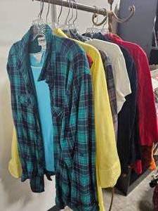 lot 104 image: Lot of 10 Womens Tops Long & Short Sleeved - Most Serengti & CJ Banks SZ 2X - hangers not inc
