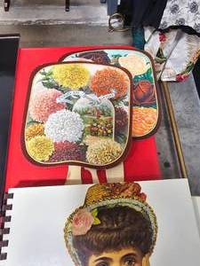lot 286 image: VTG Victorian Paper Fans, Scrapbooks & Calendars