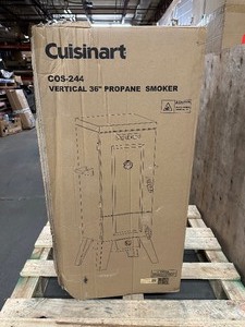 lot 4 image: New Cuisinart COS-244 Vertical Propane Smoker with Temperature & Smoke Control, Four Removable Shelves, 36, Black