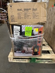 lot 9 image: FlamePro 81H Steel Patio Pellet Heater - Unused - Light Shipping Damaged - Cracked Glass See Pictures