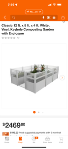 lot 6 image: Vita CLASSIC 8x12 Keyhole Composting Garden BT17125  VT17125 - Retail $2279.99 - Like New Factory Sealed In Box -