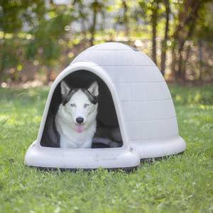 lot 17 image: Petmate Indigo Dog House (Igloo Dog House, Made in USA with 90% Recycled Materials, All-Weather Protection Pet Shelter) for XL Dogs -90 to 125 pounds, Made in USA  ASIN  B0002DI4IU