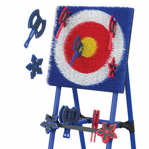 lot 22 image: Eastpoint Axe Throwing Set With Steel Frame and 8 Safety Axes - Open Box Like New - Unused