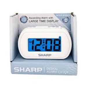 lot 174 image: 1 LCD with Top Control Clock White - Sharp