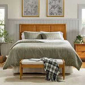 lot 350 image: 3pc Washed Loop Stripe Duvet Cover Bedding Set - Hearth & Hand with Magnolia - FullQueen