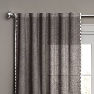 lot 393 image: 1pc Light Filtering Stitched Edge Window Curtain Panel - Threshold - 54 x 95