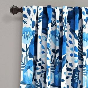 lot 370 image: Set of 2 Poppy Garden Light Filtering Window Curtain Panels - Lush Dcor