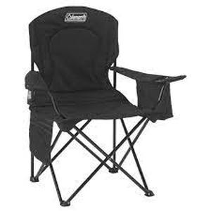 lot 96 image: Coleman Quad Portable Camping Chair with Built-In Cooler - Black