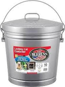 lot 231 image: Behrens 10 Gal. Galvanized Steel Locking Lid Storage Can