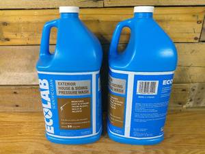 lot 222 image: Set of 2 ECOLAB 1 Gal. Exterior House and Siding Pressure Wash Concentrate Cleaner Removes Algea, Mold and Mildew