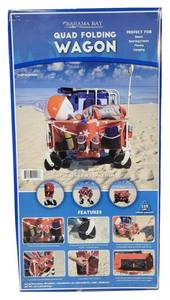 lot 285 image: Bahama Bay Quad Folding Beach Wagon - Red