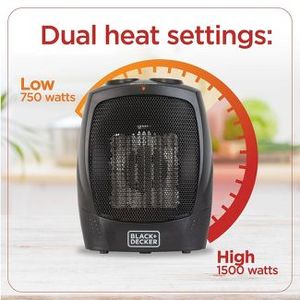 lot 445 image: BLACKDECKER Personal Ceramic Indoor Heater Black