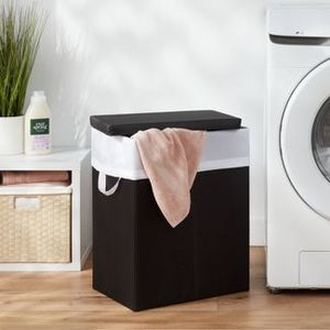 lot 469 image: Laundry Hamper with Lift Liner and Lid Black - Brightroom