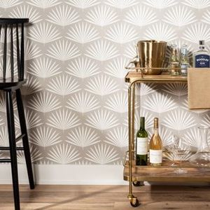 lot 489 image: Palm Fan Wallpaper Sand - Threshold (27.5 Sq Ft)