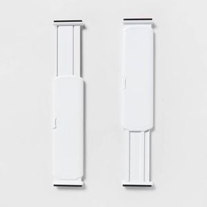 lot 467 image: Set of 2 Plastic Drawer Dividers White - Brightroom