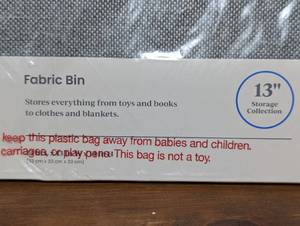 lot 463 image: 2 Pack - 13 x 13 Fabric Bin - Brightroom - 2 Pack